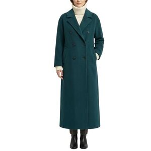 Women's Double-Breasted Teal Coat